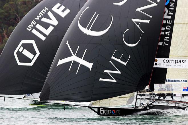 Finport Trade Finance and ILVE, spinnaker action from Race 5 ©  Frank Quealey / Australian 18 Footers League
